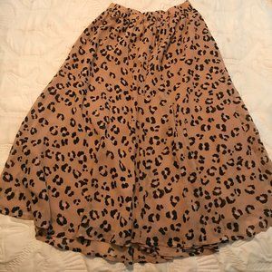 Leopard Print Midi Skirt